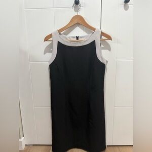 Jessica Black and Cream Midi Dress